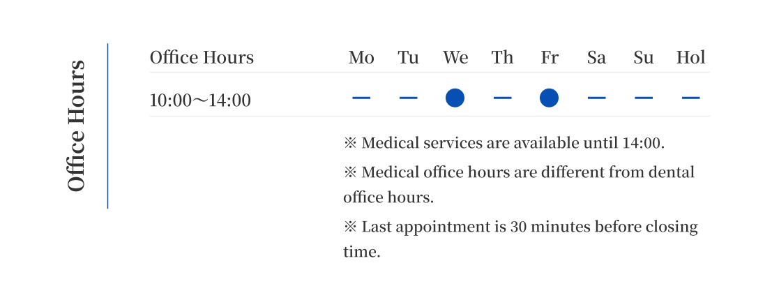 龍クリニック医科の休診日と診療時間